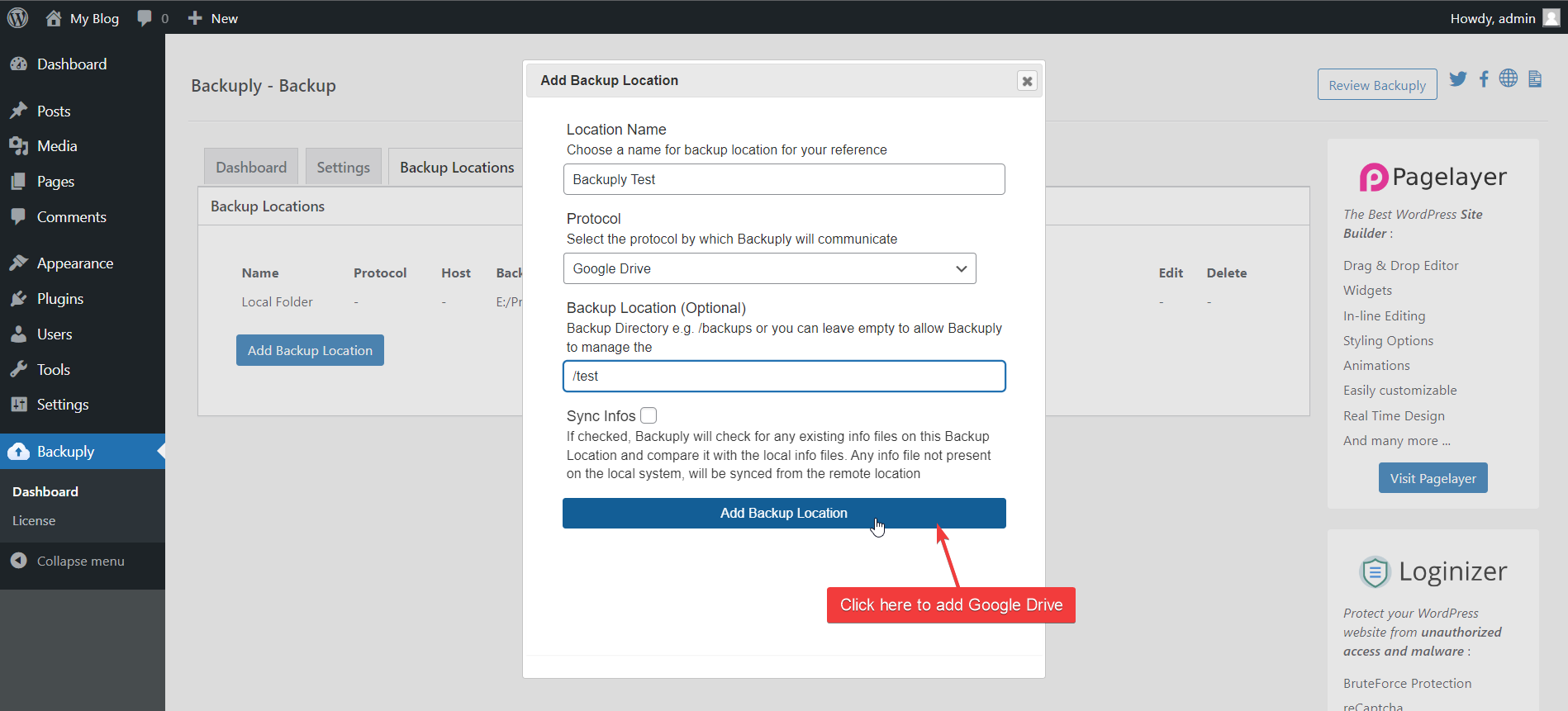 Add Google Drive Location