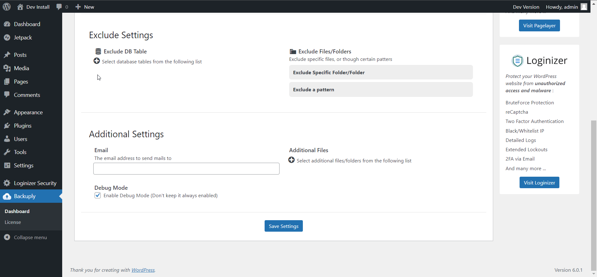 Exclude Database Tables